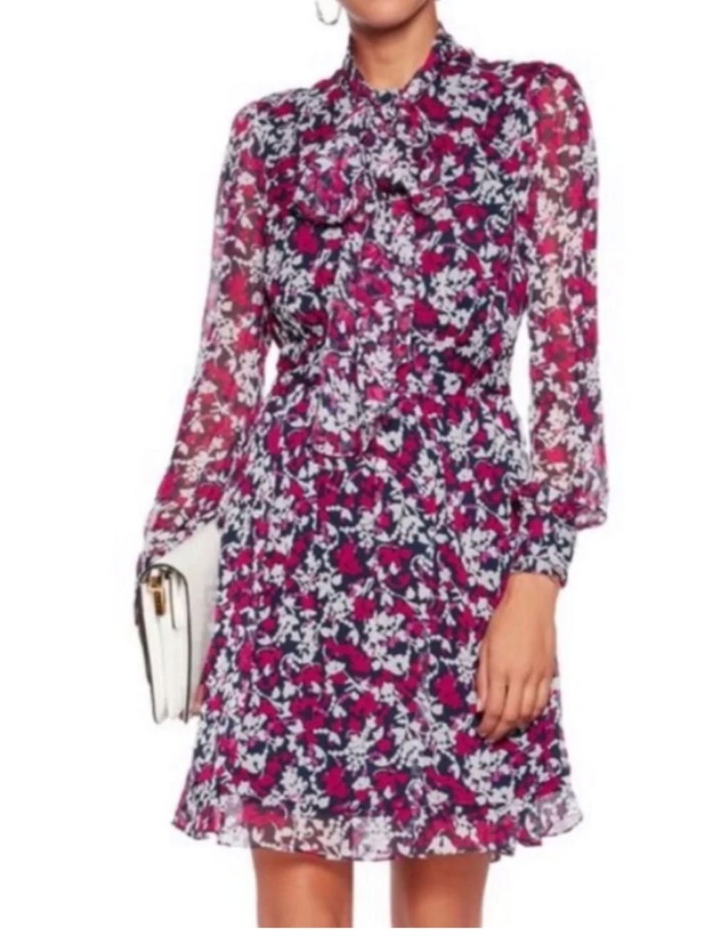 Diane von Furstenberg DVF Arabella Silk Bow Mini Dress Size 10